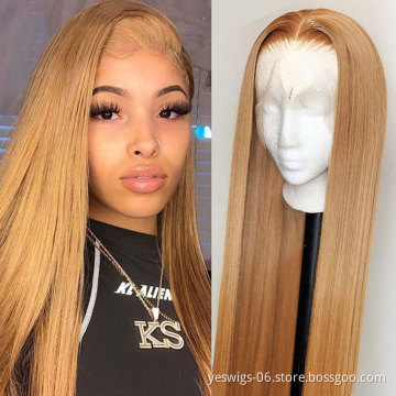 Wholesale 27#30#99J Mink Indian Cuticle Aligned Human Hair Lace Closure Wig Cheap Hd Lace Front Human Hair Wig For Black Women